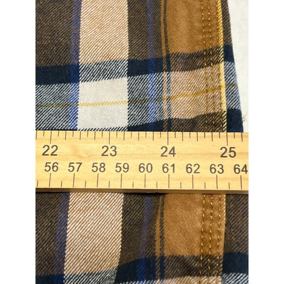 SCHMIDT Workwear Carpenter Men's Plaid Flannel Button Up Shirt Brown Cotton XL - Picture 10 of 11